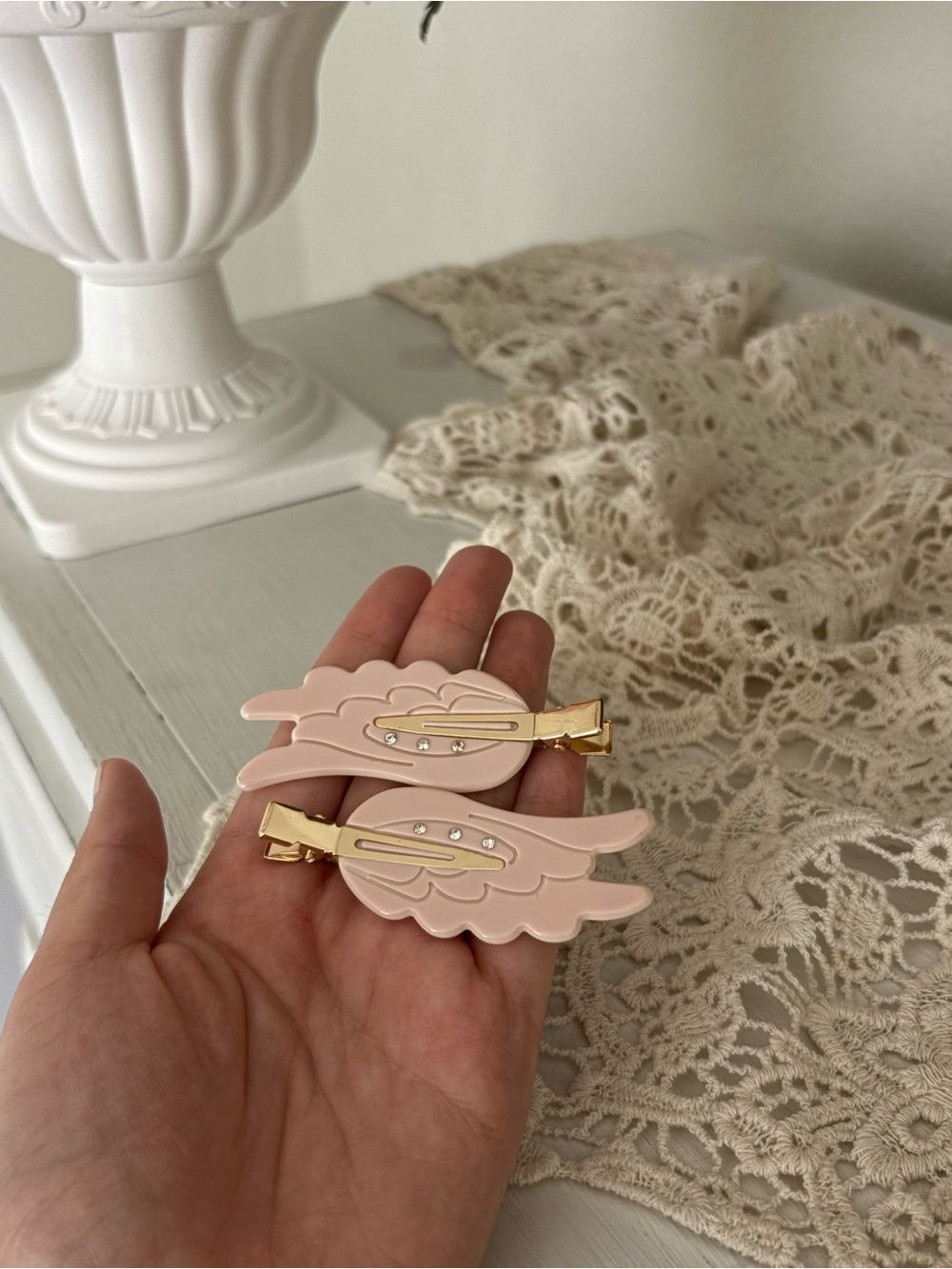 Babypink Angel Wings hair clips